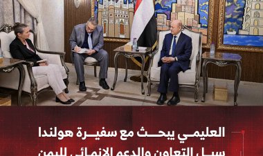 العليمي يبحث مع سفيرة هولندا سبل التعاون والدعم الإنمائي لليمن