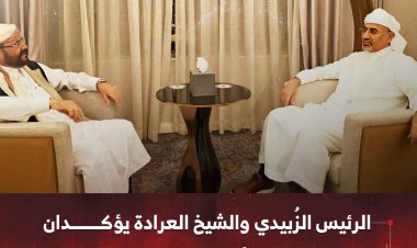 الرئيس الزُبيدي والشيخ العرادة يؤكدان ضرورة معالجة الأوضاع الاقتصادية في البلاد