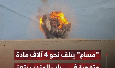 "مسام" يتلف نحو 4 آلاف مادة متفجرة في باب المندب بتعز