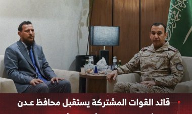 قائد القوات المشتركة يستقبل محافظ عدن ويبحثان مستجدات الأوضاع الأمنية والخدمية