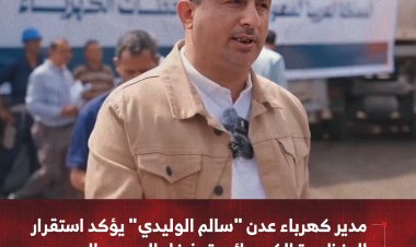 مدير كهرباء عدن يؤكد استقرار المنظومة الكهربائية بفضل الدعم السعودي