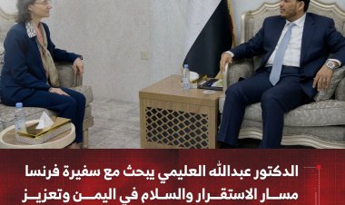 الدكتور عبدالله العليمي يبحث مع سفيرة فرنسا مسار الاستقرار والسلام في اليمن وتعزيز التعاون الثنائي