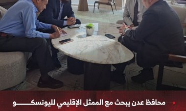 محافظ عدن يبحث مع الممثل الإقليمي لليونسكو آفاق التعاون والشراكة لدعم قطاعي التعليم والثقافة