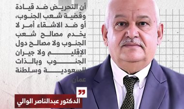 الوالي: التحريض لن يخدم أحدًا والجنوب متمسك بثوابته