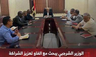 الوزير الشرجبي يبحث مع الفاو تعزيز الشراكة في المياه والبيئة والأمن الغذائي