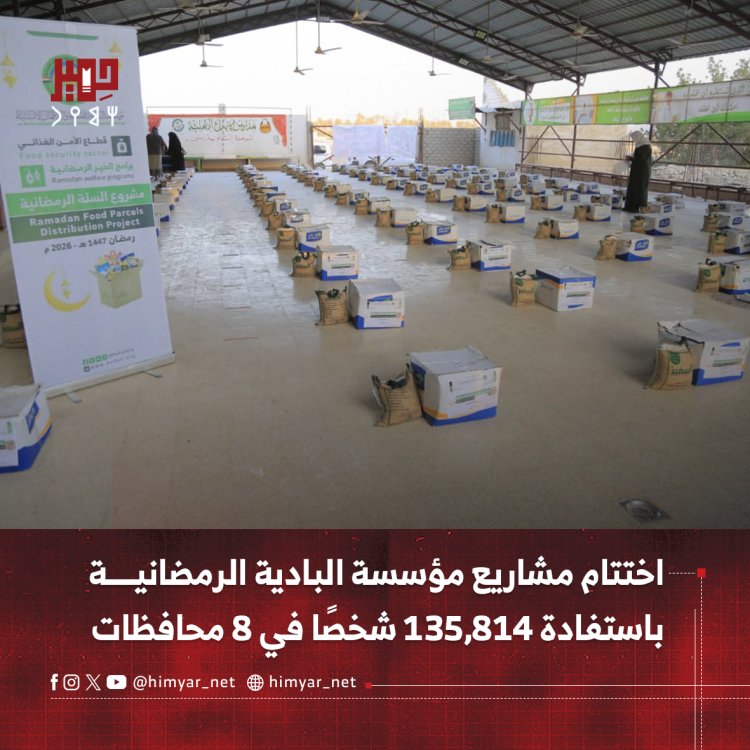 اختتام مشاريع مؤسسة البادية الرمضانية باستفادة 135,814 شخصًا في 8 محافظات