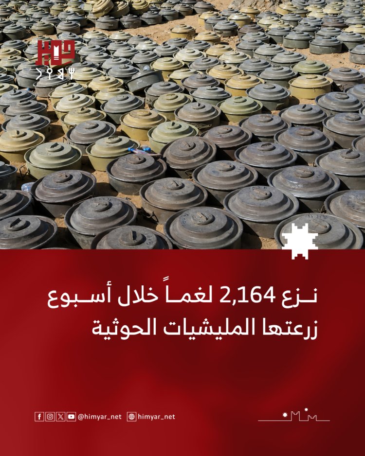 نزع 2,164 لغماً خلال أسبوع زرعتها المليشيات الحوثية
